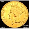 Image 1 : 1864 $3 Gold Piece CHOICE AU