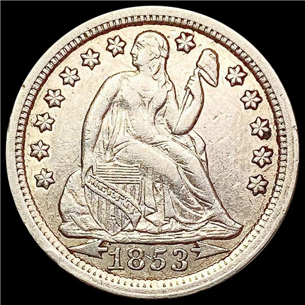 1853 Arrows Seated Liberty Dime CLOSELY UNCIRCULAT