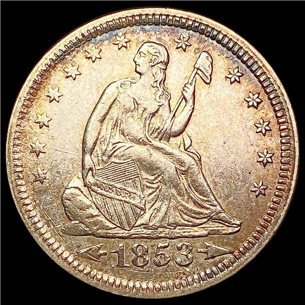 1853 Arrows Seated Liberty Quarter CLOSELY UNCIRCU