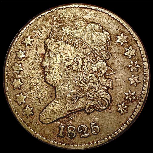 1825 Classic Head Half Cent LIGHTLY CIRCULATED