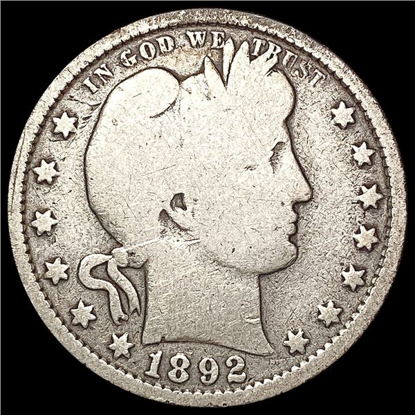 1892-S Barber Quarter NICELY CIRCULATED
