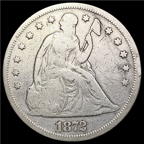 1872 Seated Liberty Dollar NICELY CIRCULATED