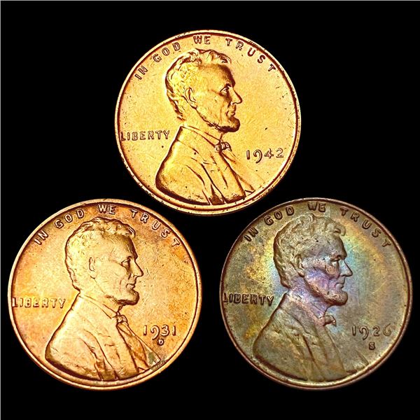 1926-1942 [3] Wheat Cent HIGH GRADE