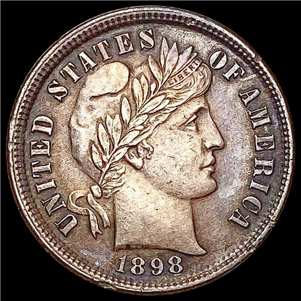 1898 Barber Dime CHOICE AU
