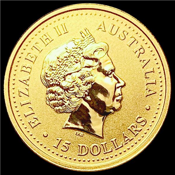 2005 0.10oz Gold $15 Elizabeth II Year of Rooster