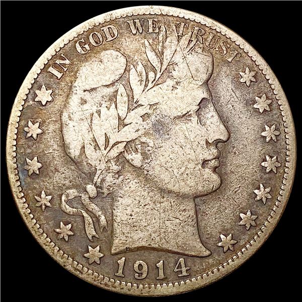 1914-S Barber Half Dollar LIGHTLY CIRCULATED