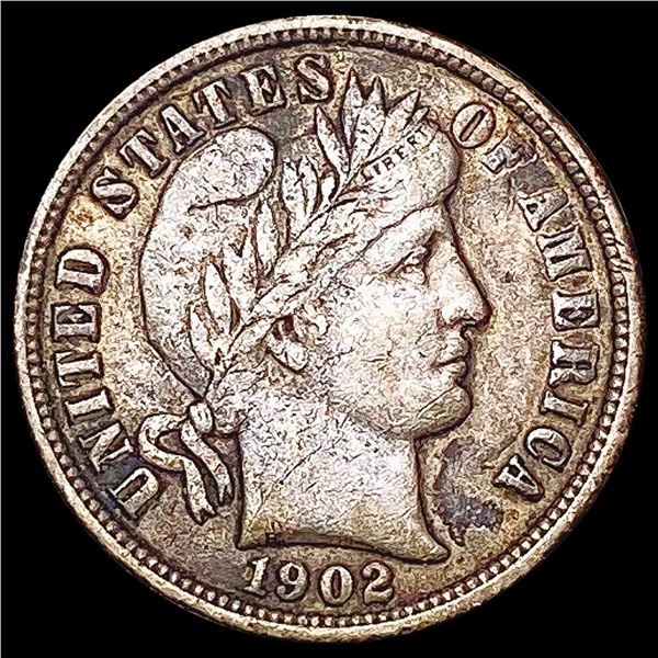 1902 Barber Dime LIGHTLY CIRCULATED