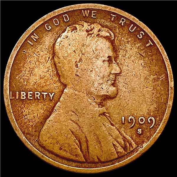 1909-S Wheat Cent NICELY CIRCULATED