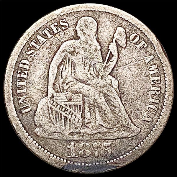 1875-CC Seated Liberty Dime NICELY CIRCULATED