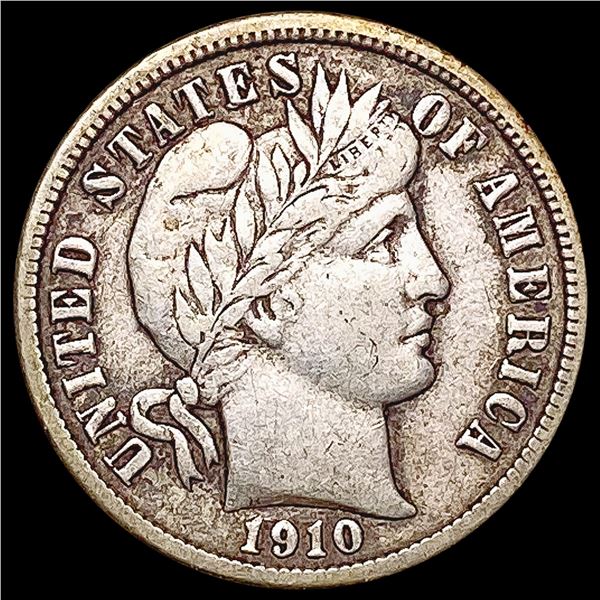 1910-D Barber Dime LIGHTLY CIRCULATED