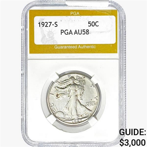 1927-S Walking Liberty Half Dollar PGA AU58
