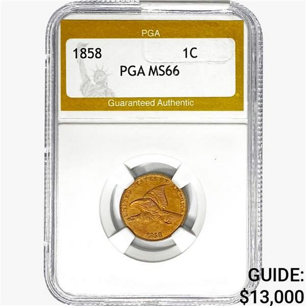 1858 Flying Eagle Cent PGA MS66