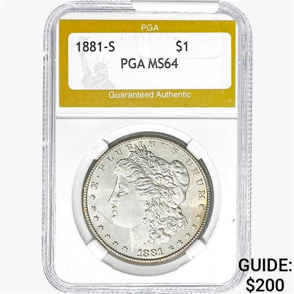 1881-S Morgan Silver Dollar PGA MS64