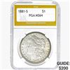 1881-S Morgan Silver Dollar PGA MS64
