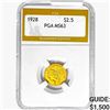 Image 1 : 1928 $2.50 Gold Quarter Eagle PGA MS63