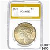 1934 Silver Peace Dollar PGA MS63