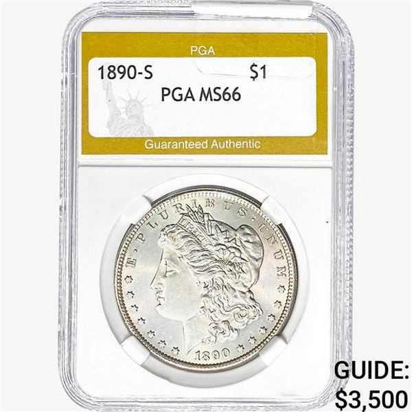 1890-S Morgan Silver Dollar PGA MS66