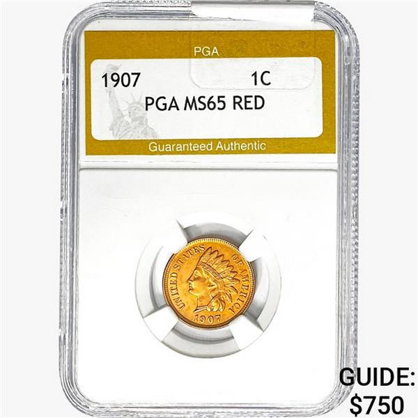1907 Indian Head Cent PGA MS65 RED