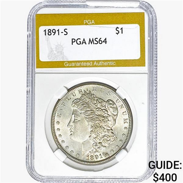 1891-S Morgan Silver Dollar PGA MS64