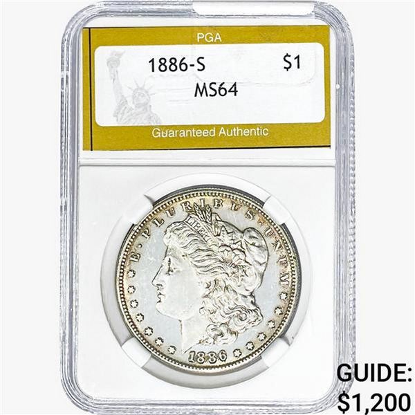 1886-S Morgan Silver Dollar PGA MS64