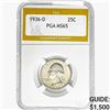 Image 1 : 1936-D Washington Silver Quarter PGA MS65