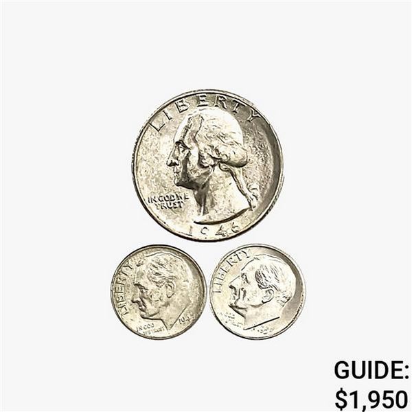[140] 1946-1953 Dime & Halves COLL. Set