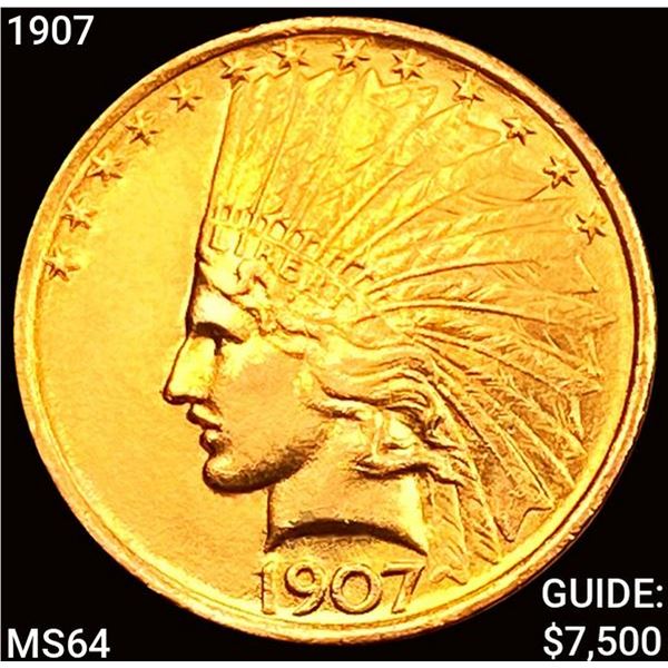 1907 $10 Gold Eagle CHOICE BU