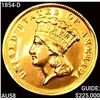 1854-D $3 Gold Piece CHOICE AU