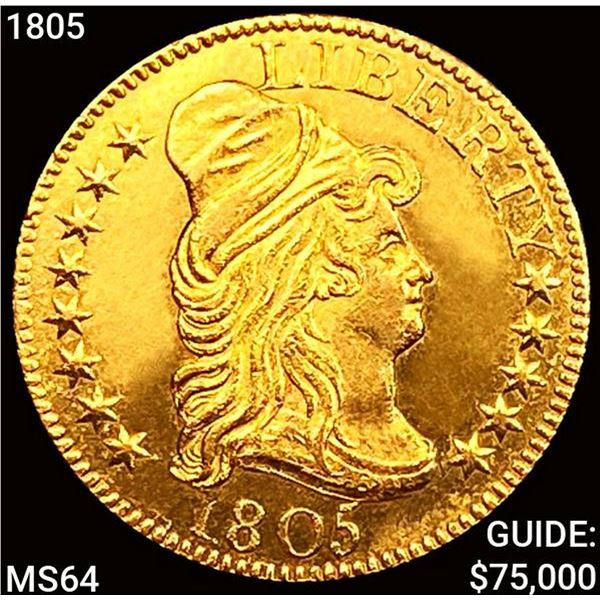 1805 $5 Gold Half Eagle CHOICE BU