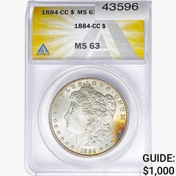 1884-CC Morgan Silver Dollar ANACS MS63