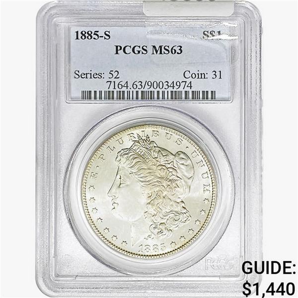 1885-S Morgan Silver Dollar PCGS MS63