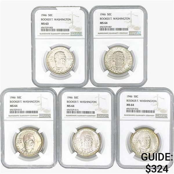 [5]1946 Booker T Half Dollar NGC MS63-64