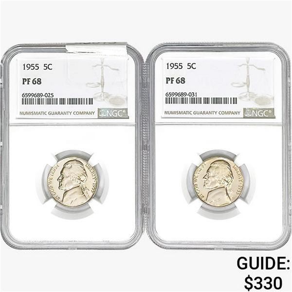 [2]1955 Jefferson Nickel NGC PF68