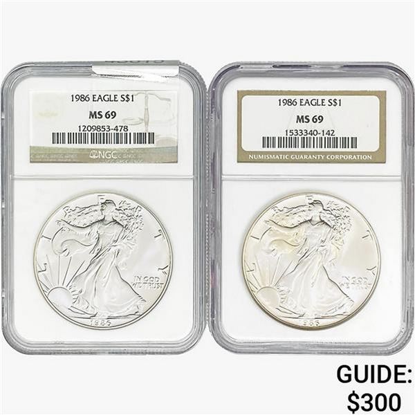 [2]1986 Silver Eagle NGC MS69