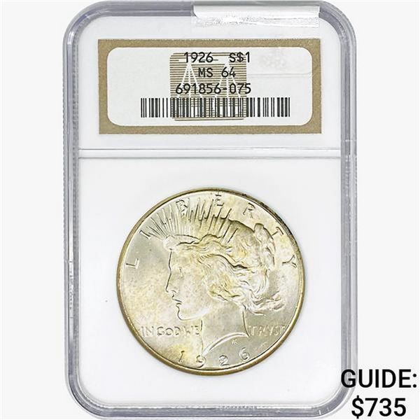 1926 Silver Peace Dollar NGC MS64