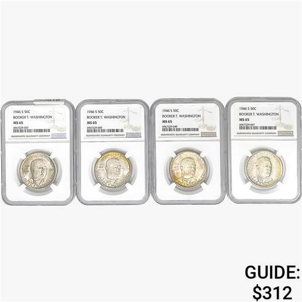 [4]1946-S Booker T Half Dollar NGC MS65
