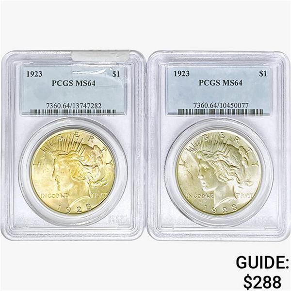 [2]1923 Silver Peace Dollar PCGS MS64