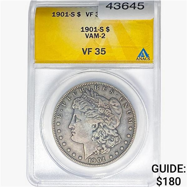 1901-S Morgan Silver Dollar ANACS VF35 VAM-2