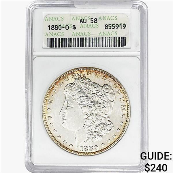 1880-O Morgan Silver Dollar ANACS AU58