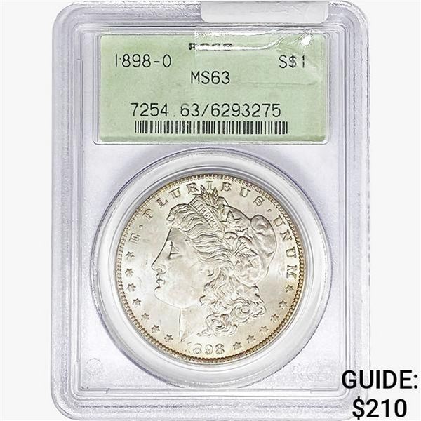 1898-O Morgan Silver Dollar PCGS MS63