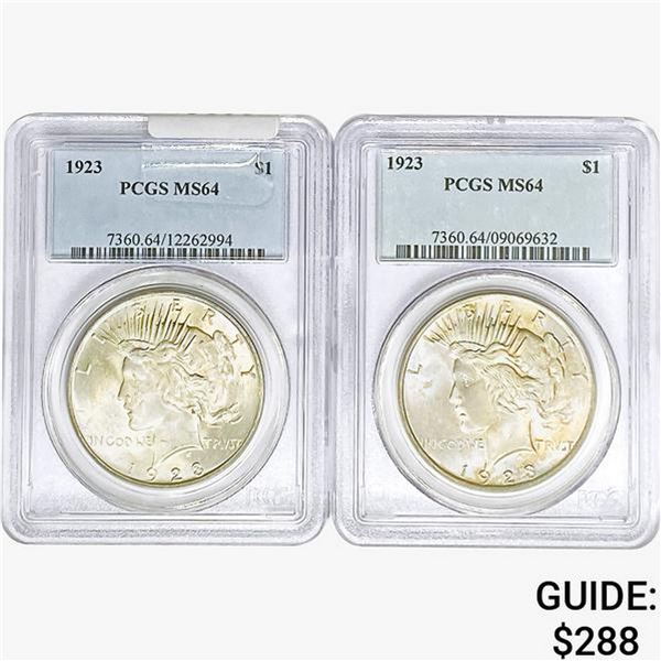 [2]1923 Silver Peace Dollar PCGS MS64