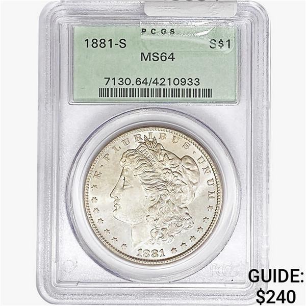 1881-S Morgan Silver Dollar PCGS MS64