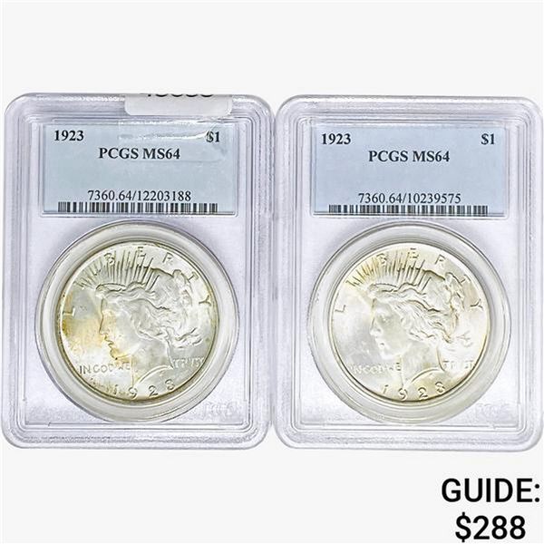 [2]1923 Silver Peace Dollar ANACS MS64