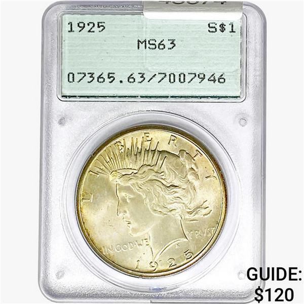 1925 Silver Peace Dollar PCGS MS63