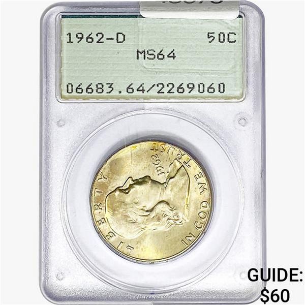 1962-D Franklin Half Dollar PCGS MS64