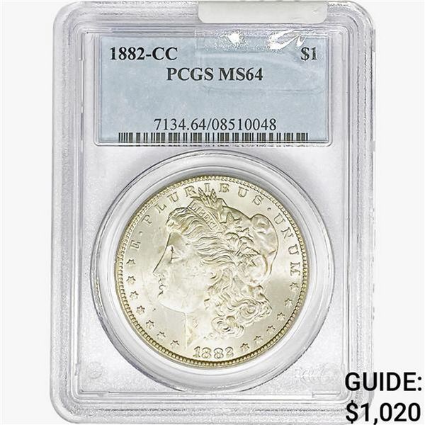 1882-CC Morgan Silver Dollar PCGS MS64