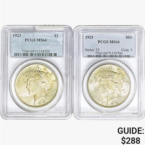 [2]1923 Silver Peace Dollar PCGS MS64