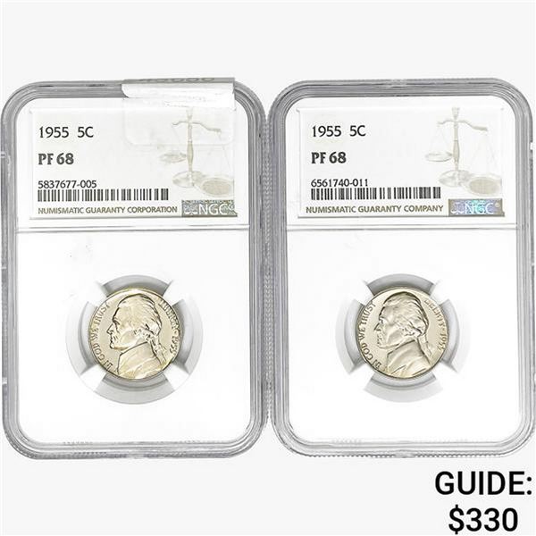 [2]1955 Jefferson Nickel NGC PF68