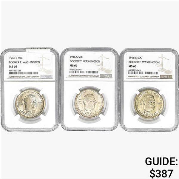 [3]1946-S Booker T Half Dollar NGC MS66