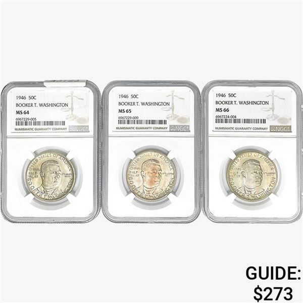 [3]1946 Booker T Half Dollar NGC MS64-66